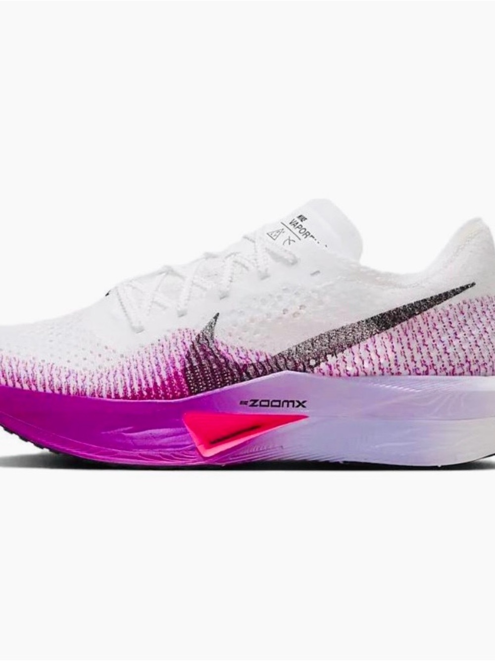 Nike Women’s ZoomX Running Shoe - White, Pink & Black Accent